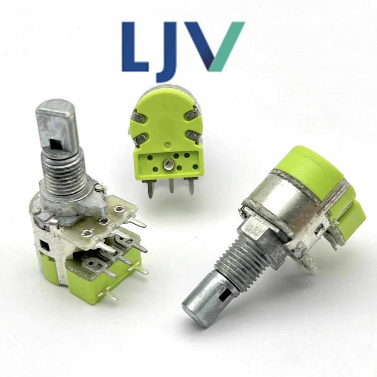 2 PCS LJV RK12 Dual gang Switch Rotary Potentiometer B50K Computer Audio Volume Fan Adjustment Switch