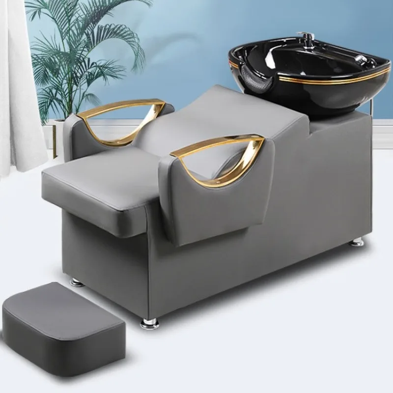 

Backwash Shampoo Chairs Spa Hairdresser Salon Washbasin Beauty Basin Stand Hair Water Hoop Nursing Bed Complete Bowl Sink Chair