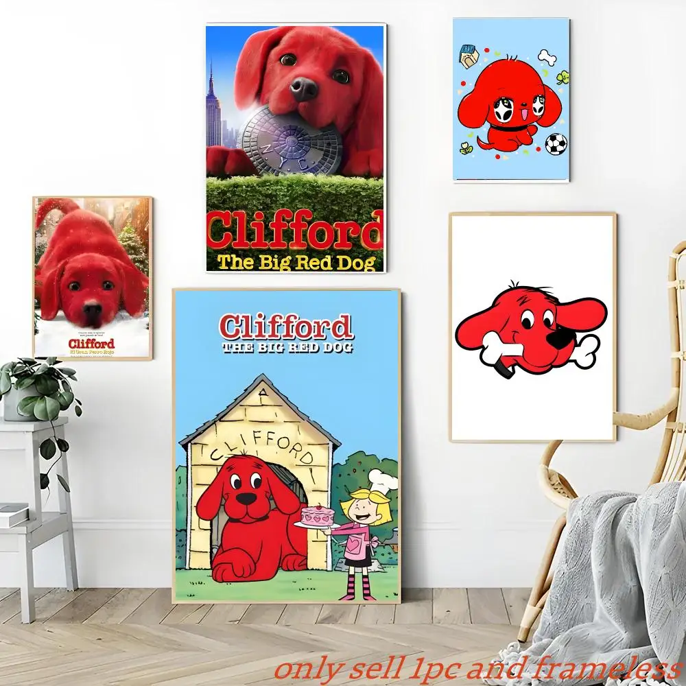 Comic Cartoon C-Clifford the Big Red Dog 2 Poster Poster painting with prints Home bedroom living room decoration gift view 4