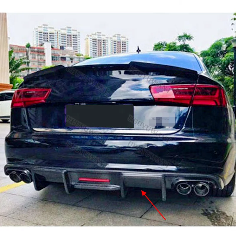 For Audi A6 C7 C7.5 Sedan Standard (Not For S-Line) 4Pintu 12-18 rear lip modified black rear spoiler diffuser splitter car kit