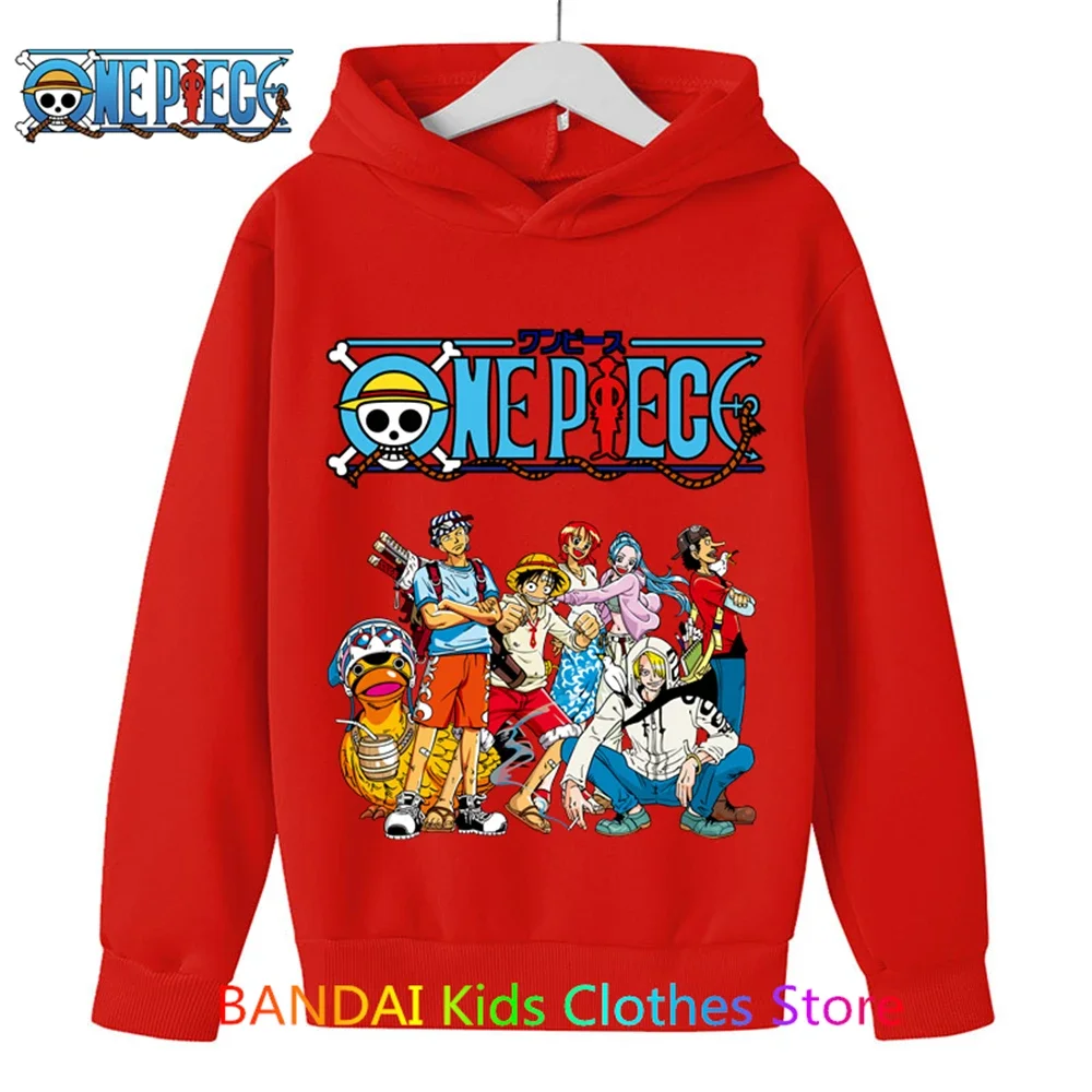 Anime One Pieces Hoodie for Kids Clothes Boys Fashion Luffy Pullover Sport Sweatshirt Coat Girls Clothing Sudaderas