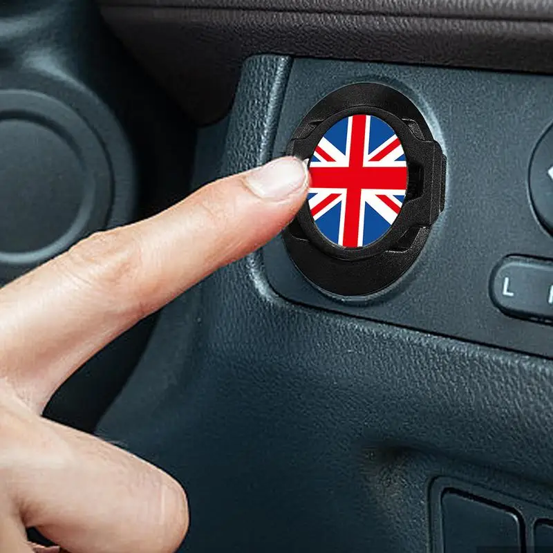 Car Ignition Switchs Cover One-touch Start Button Rotating Protective Caps Unique British Flag Decorative Sticker For Car Engine