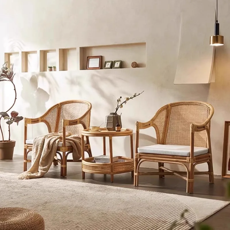 Living room single table and chair combination homestay balcony backrest sofa three-piece set