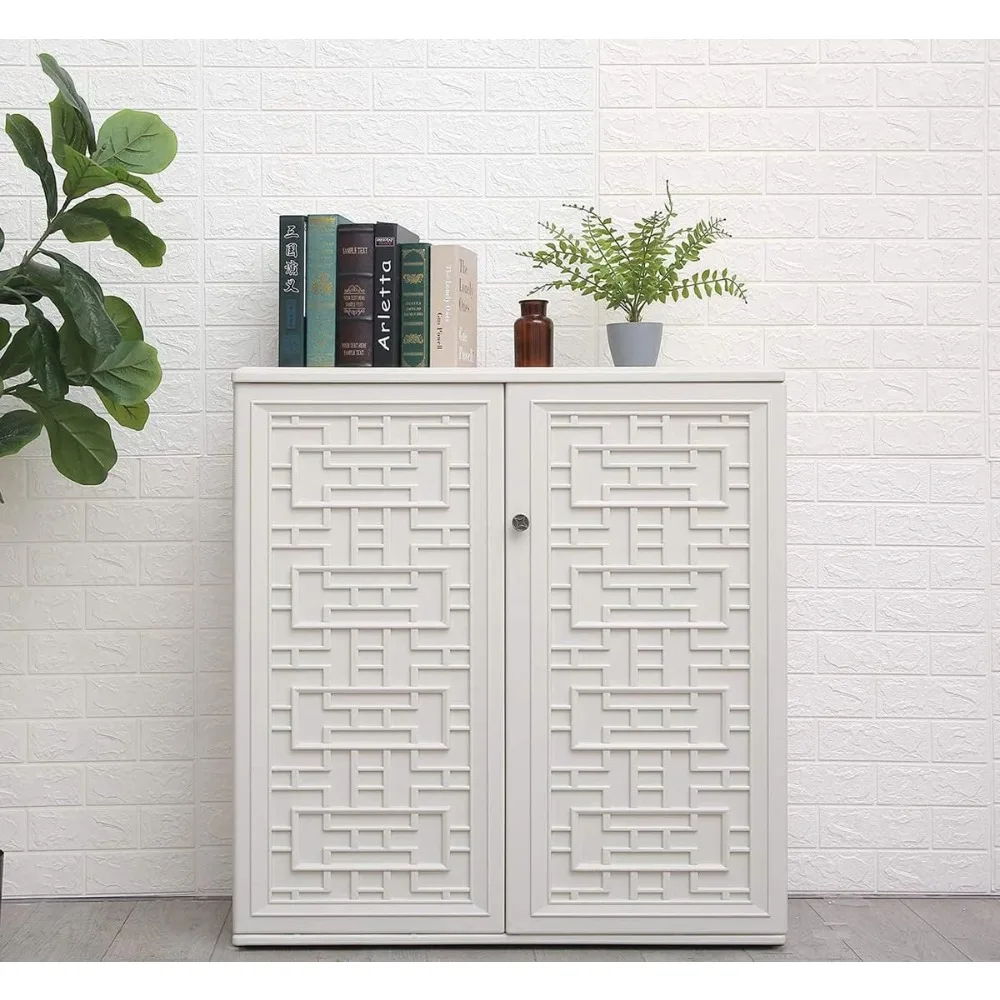 

Outdoor Storage Cabinet Waterproof with Doors, 60 Gallon Resin Deck Box for Patio Furniture Cushions, Garden Tools, Pool