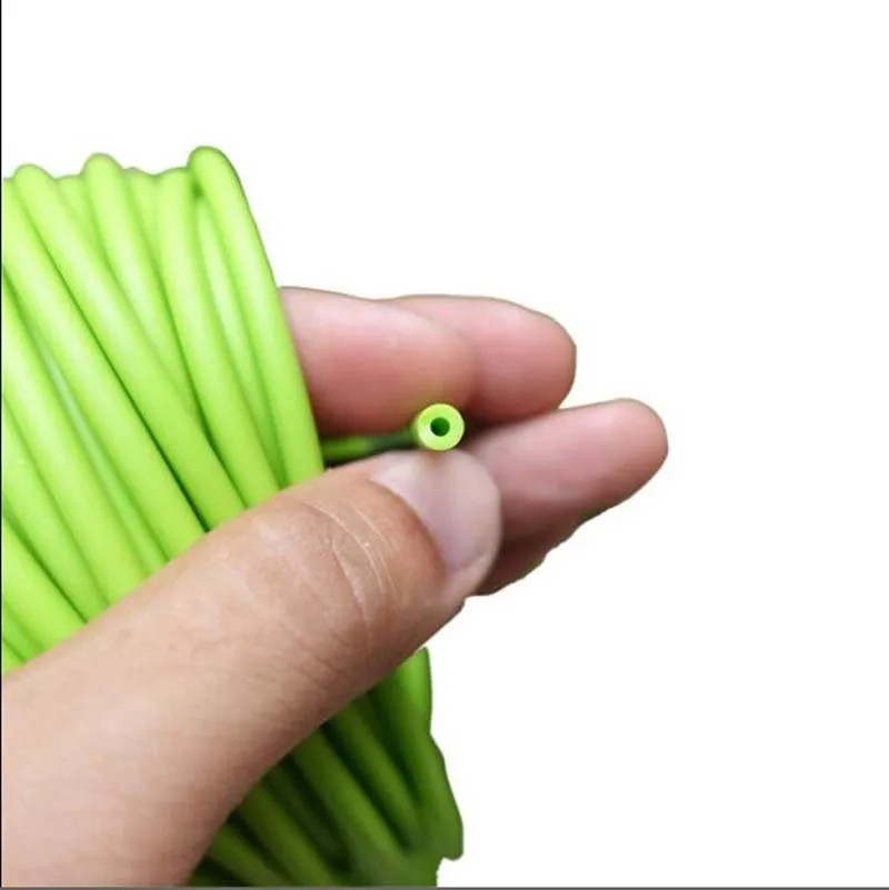 Green Natural Latex Slingshots Yoga Rubber Tube 0.5-5M For Hunting Shooting High Elastic Tubing Band Accessories 2X5mm Diameter