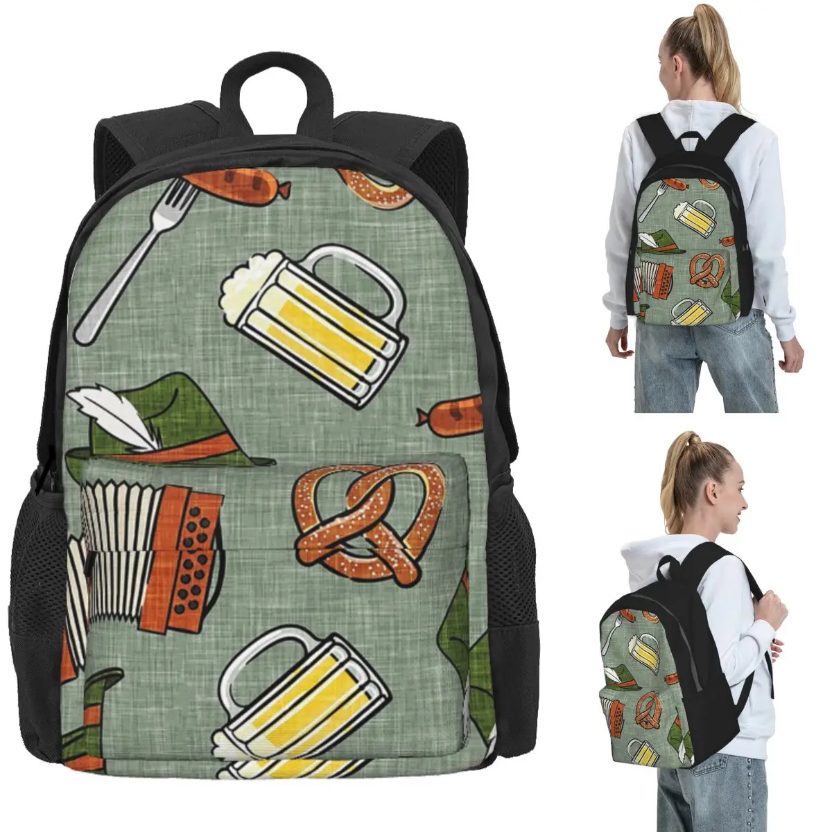

Oktoberfest - Sage Backpack Daypack Large Capacity Kids BookBag School Bag Shoulder Bags for Men Women