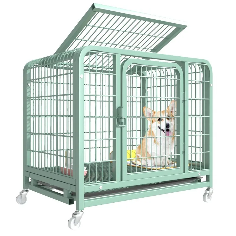 

Luxury Heavy Duty Indestructible Dog Crate Escape Proof Iron Cage Kennel with Lockable Wheels and Removable Tray