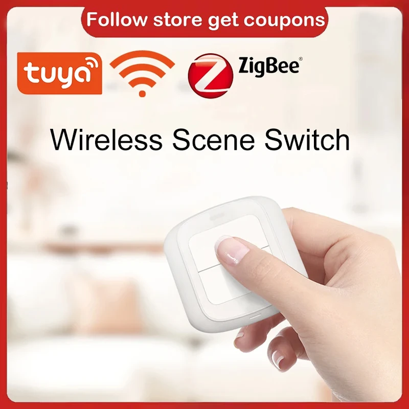 

Новый Tuya WiFi/ZigBee 2-бандовый беспроводной 6-переключатель сцен, кнопочный контроллер, сценарий автоматизации с питанием от батареи для устройств Tuya
