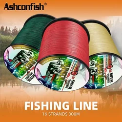 Ashconfish 16 Strands 300M Hollow Core Japan Line Braided Fishing Line Super Strong Saltwater 20LB-500LBS Multifilament PE Lines