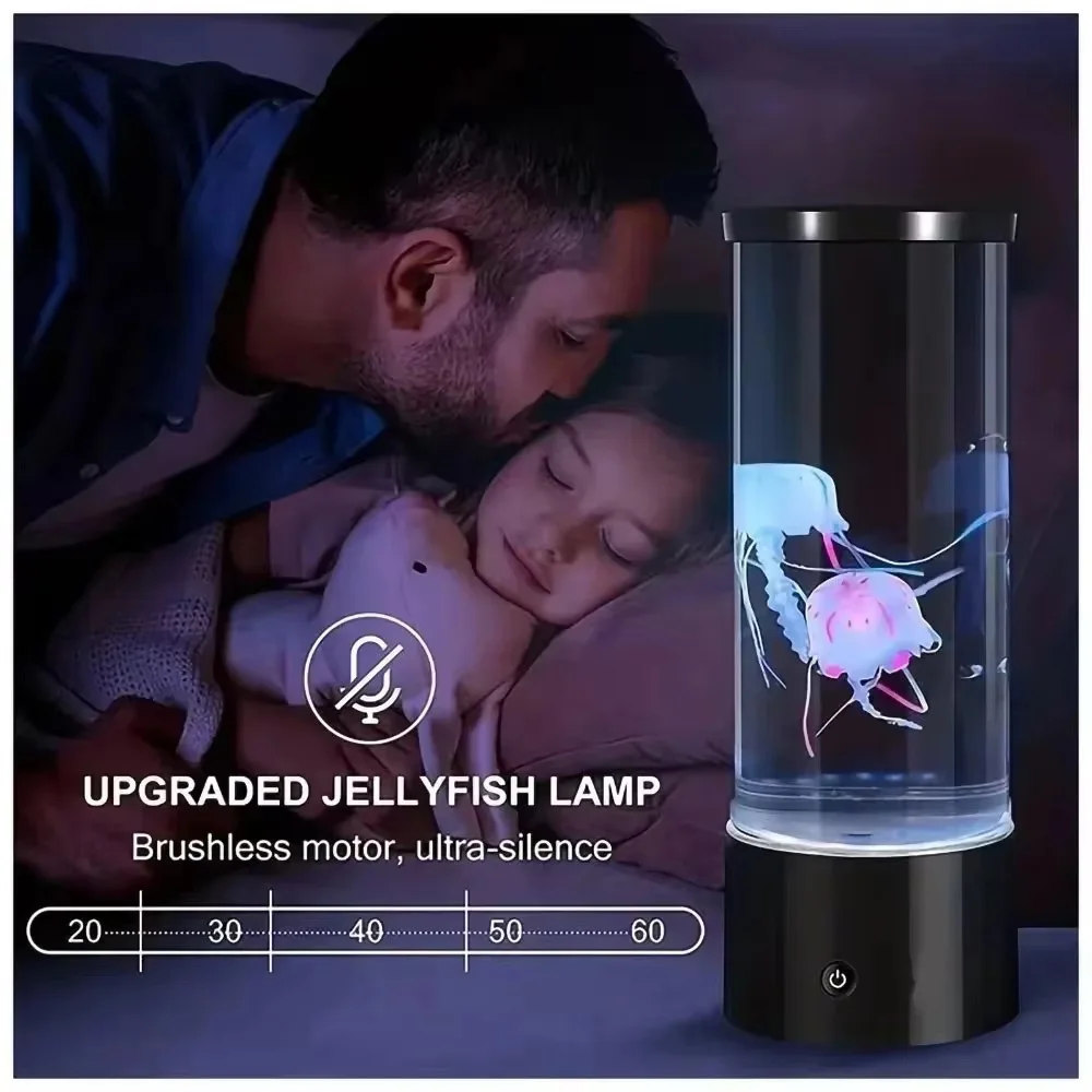 3 Sizes Jellyfish Lamp LED Night Light Remote Control Color Changing Home Decoration Lights Aquarium Birthday Gift USB Charging