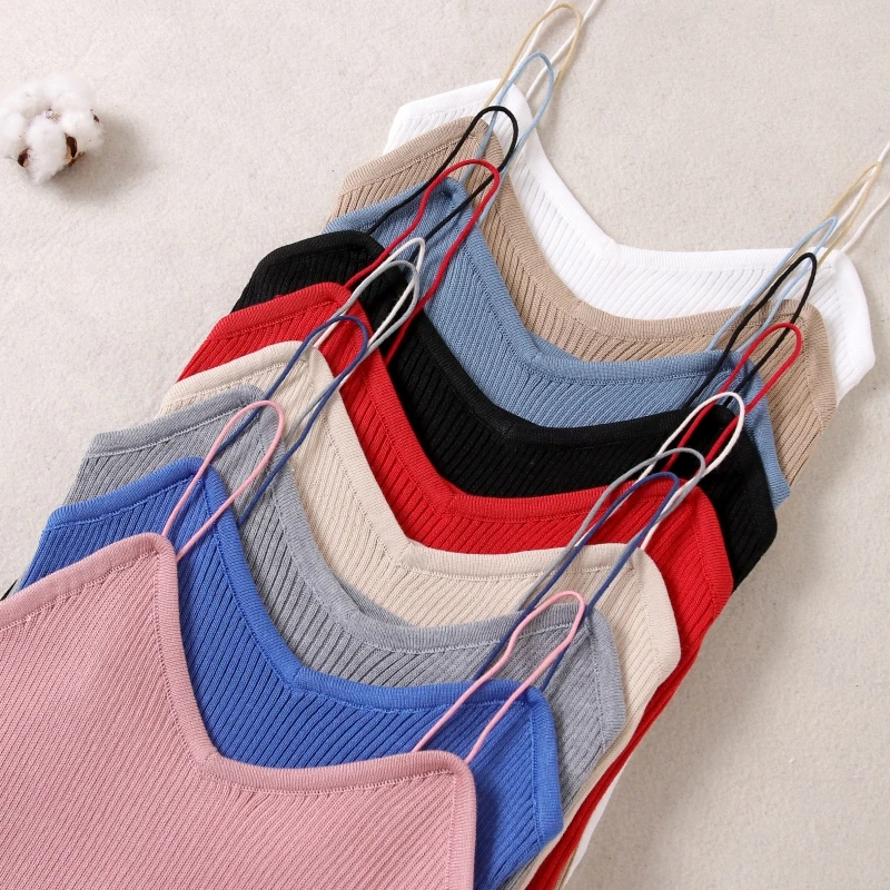 ITOOLIN Vrouwen Solid Mouwloze Basic Crop Tops Spaghetti O-hals Tank Tops Slim Fit Plain Tops Voor Vrouwen 2025, Zomer