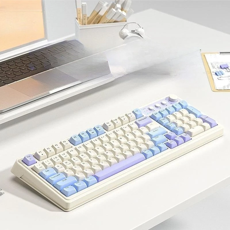 

Механическая игровая клавиатура, 104 клавиши, проводная RGB-клавиатура с подсветкой, эргономичная запястье, профессиональные электронные спортивные компьютерные принадлежности