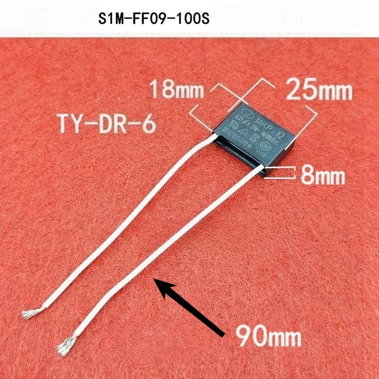 for Dongcheng S1M-FF09-100S Angle Grinder Capacitor TY-DR-6 0.33μF 2-wire capacitor