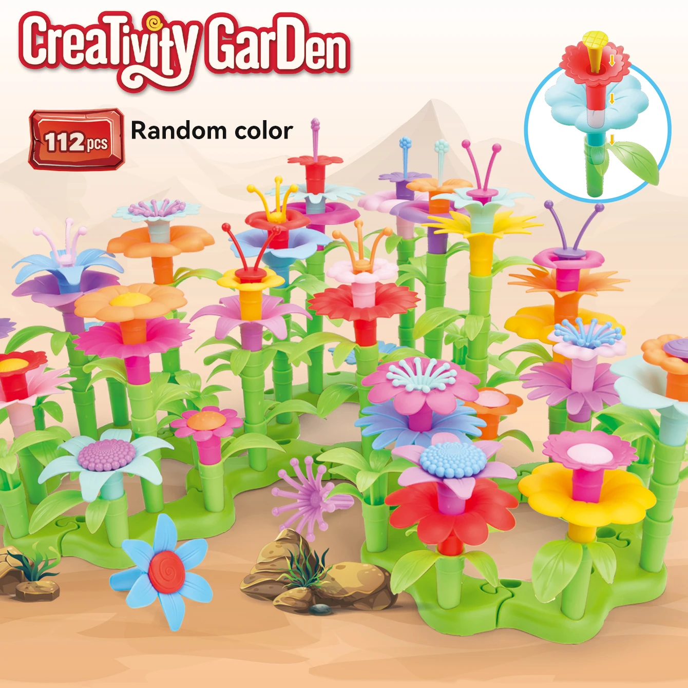 

Creative DIY Flower Garden Building Blocks Set, Unisex Educational Toy, Random Color, Perfect Gift for Kids, No Batteries Includ