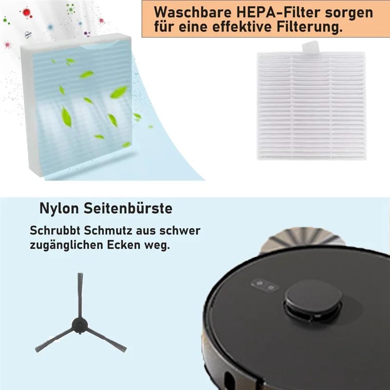 قطع غيار الأجهزة لـ Airrobo T20 جهاز آلي لتنظيف الأتربة فرشاة جانبية رئيسية فلتر Hepa ممسحة أكياس الغبار القماشية الملحقات