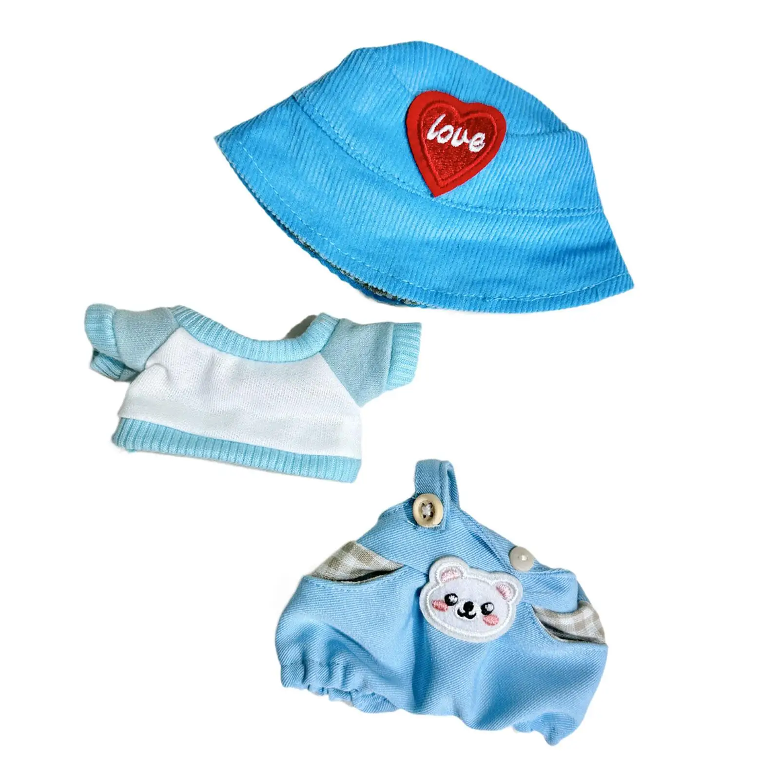 

Doll Outfit Set with Suspenders And Shirt for 15cm 17cm Dolls, Up Clothing