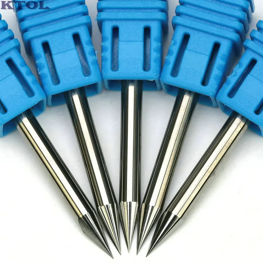 Cortador de fresado en forma de V, herramienta de tallado CNC de 3.175/4/6mm, broca de enrutador de grabado para máquina de acrílico de madera, Micro Molino de carburo de tungsteno