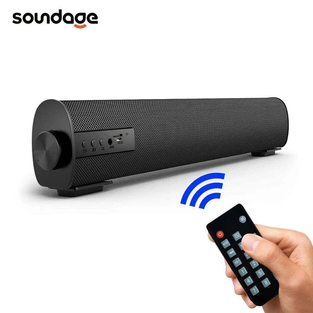 Soundage 10W Sound Bar 5.0 przenośny głośnik bezprzewodowy Bluetooth z pilotem obsługuje głośnik biurkowy TF komputera