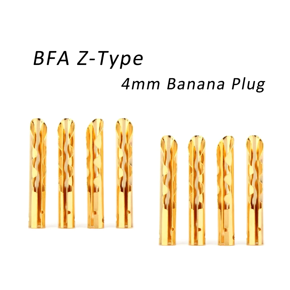 8Pcs Gold Copper Audio BFA Z-Type 4mm Banana Plug Speaker Cable Connector