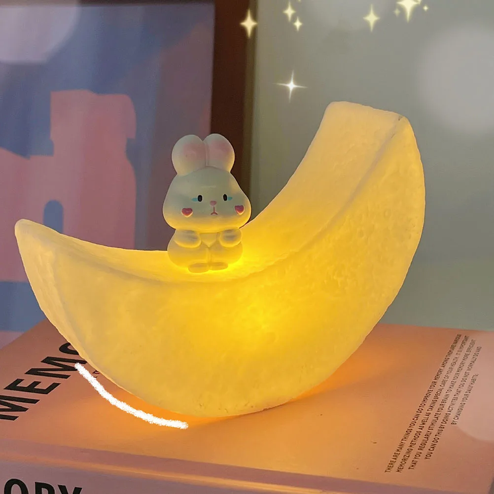 

2Pcs Moon LED Night Lights Compact Bedroom Lamps Decorative Bedside Soft Warm Atmosphere Nightlight Moon LED Light