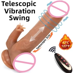 Wireless Realistic Vibrating Dildo Vibrator Thrusting Rotation Vibration Lick Stimulation Modes Dildo Sex Toys for Women