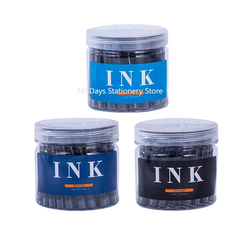 

40/60Pcs Fountain Pen Ink Sac Version Barrel Ink Blue Black 3.4/2.6mm Caliber Matching Student-specific Replaceable Ink Sac