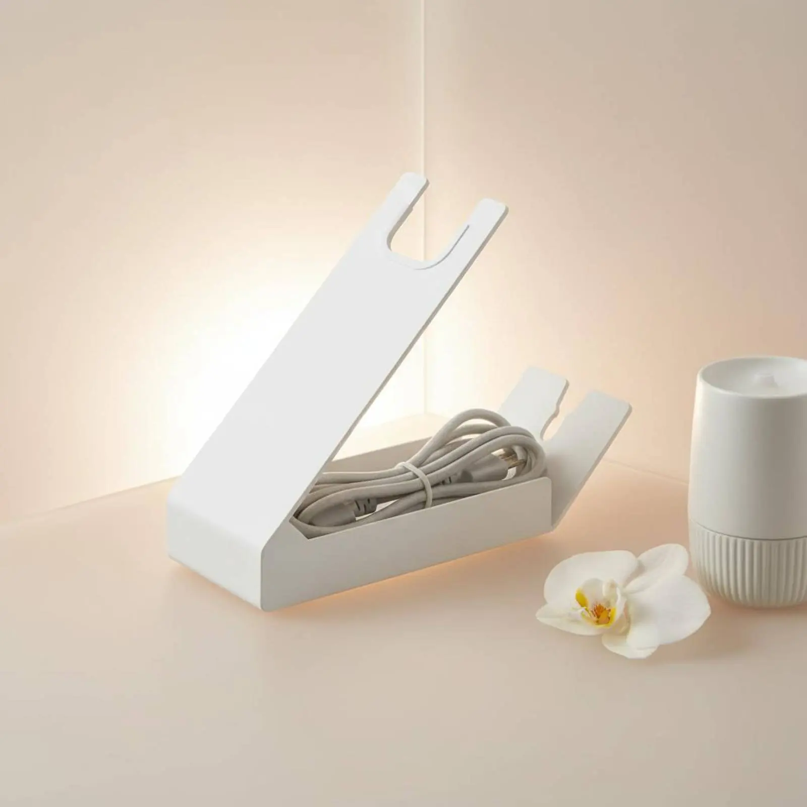 Hair Dryer Stand Space Saving Blow Dryer Holder Curling Iron Stand Minimalist Design Countertop Organizer for Vanity, Bathroom
