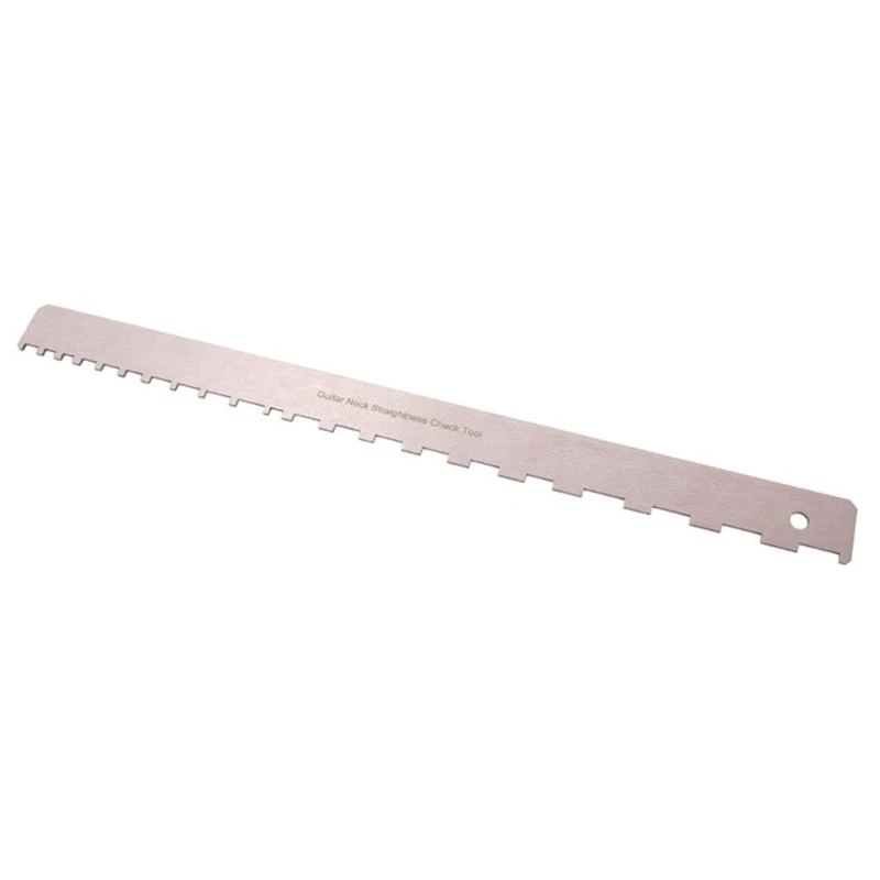 Fret Neck Leveling Luthier Tool for Guitar Straight Guitar Neck Notched Ruler Stainless Steel Guitar Neck Ruler