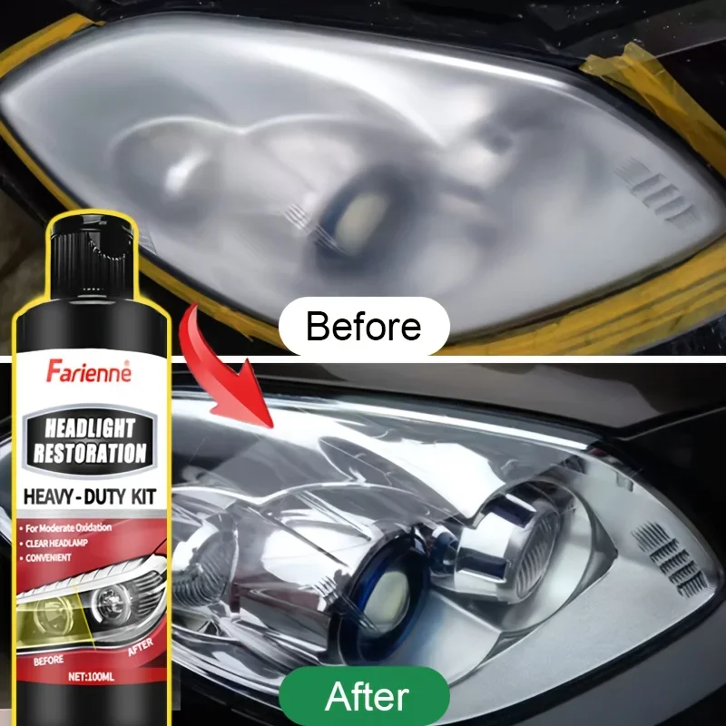 Professional headlight repair kit to improve headlight clarity,brightness and durability,including headlight refurbishment wipes
