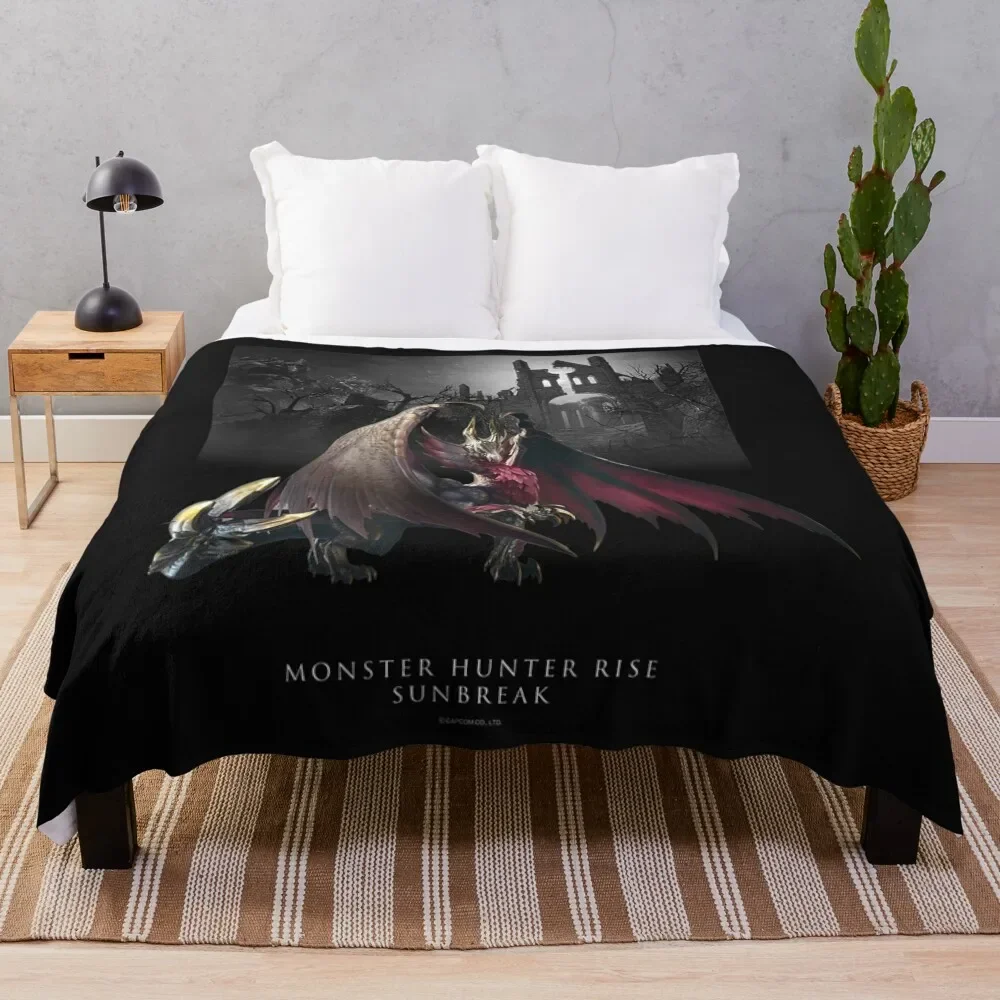 

MONSTER HUNTER RISE_SUNBREAK Malzeno Throw Blanket Beach Cute For Decorative Sofa Luxury Blankets