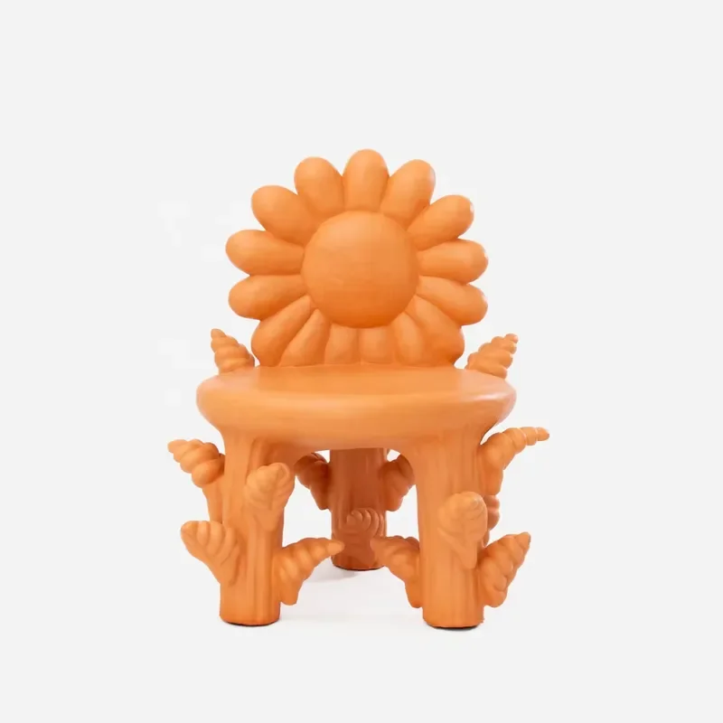 High-End Artistic Decor Adjustable Leisure Seating Modern Sunflower Shaped Fiberglass Chair for Outdoor Commercial