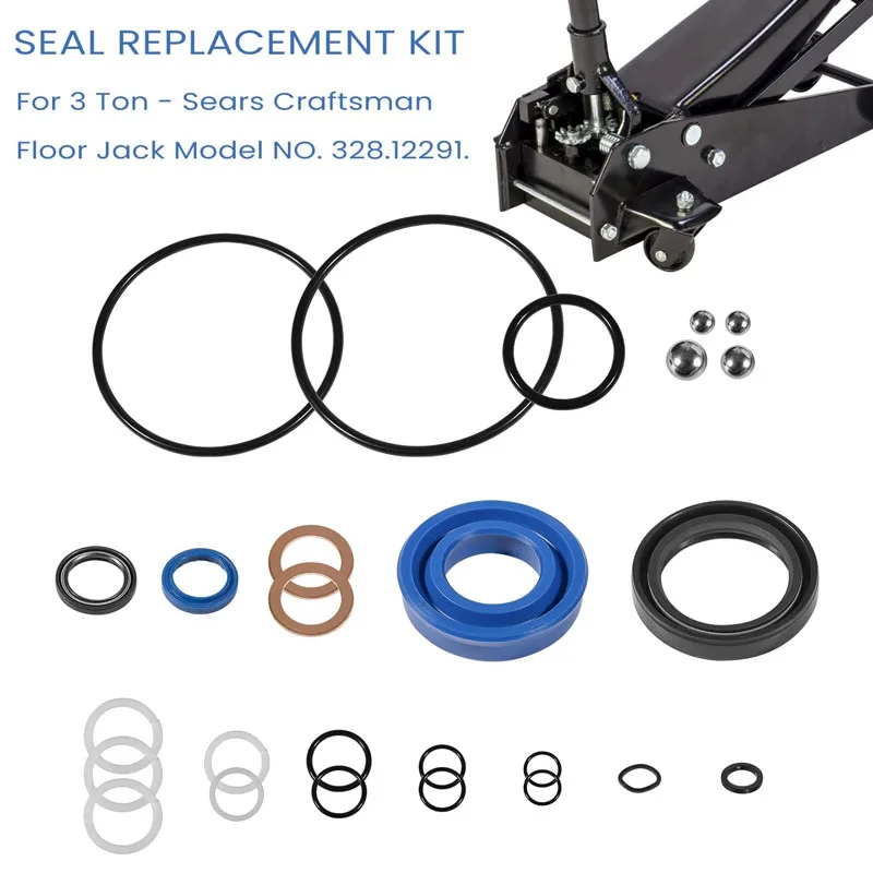 NONY Floor Jack Seal Replacement Kit 328.12291 for 3 Ton - Sears Craftsman Floor Jack Model NO. 328.12291 (26Pcs/Set)