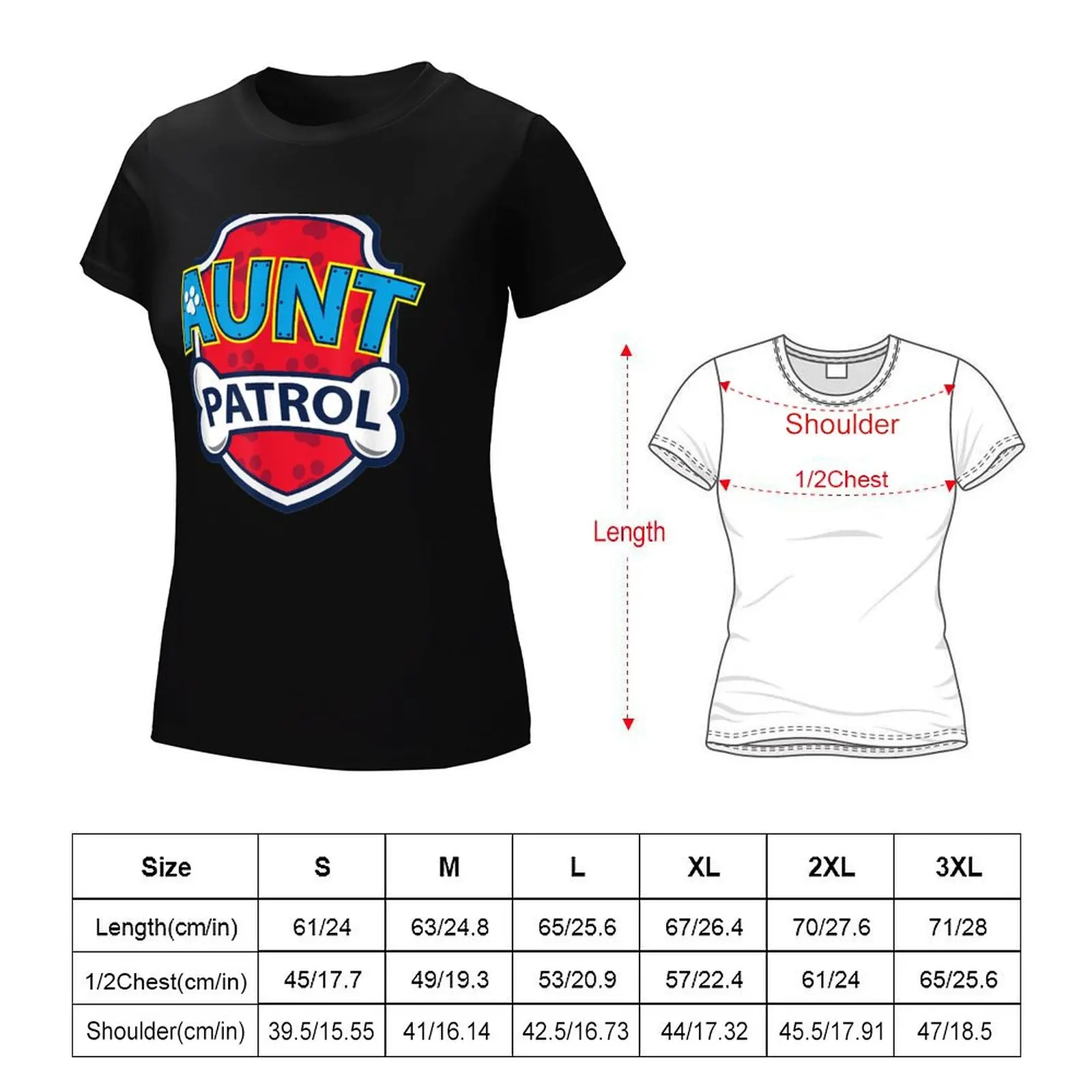 Funny Aunt Patrol Dog Aunt Tee T-Shirt cute tops female vintage lady clothes cute t-shirts for Women