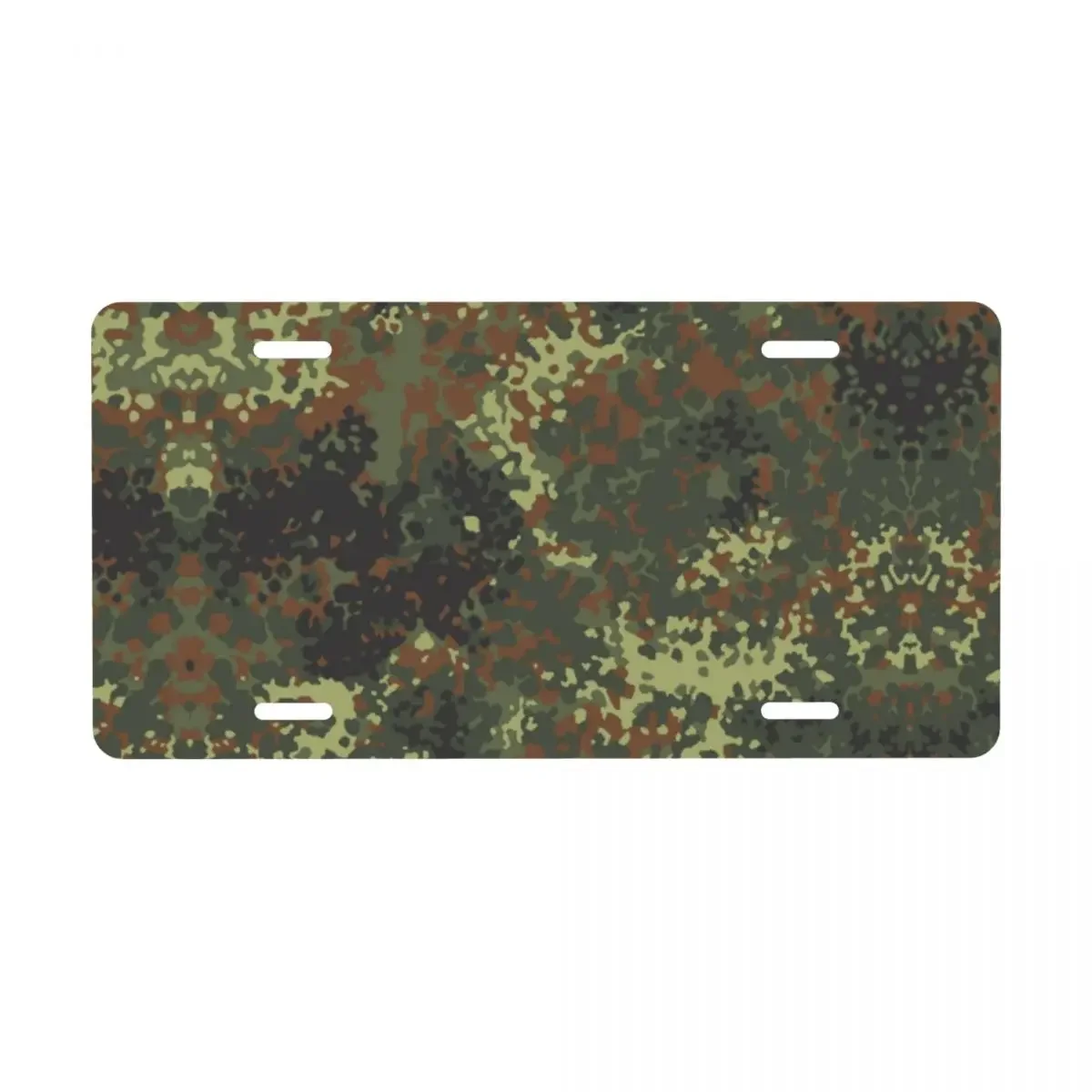 Flecktarn Camo License Plate Cover Military Army Camouflage Decoration Vanity Tag Aluminum Metal License Plate Sign 6x12 Inch