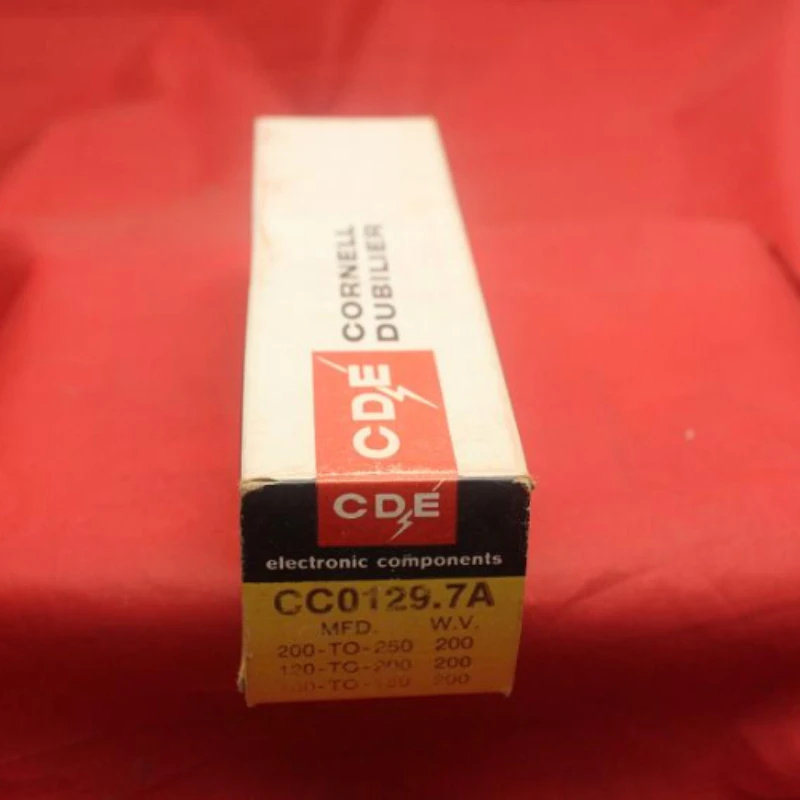 

A brand new original CDE electrolytic capacitor (CC0129.7A)