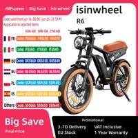 isinwheel R6 all terrain electric bike 1000W motor 48V13Ah battery adult electric bike 20 inches mountain electric bike