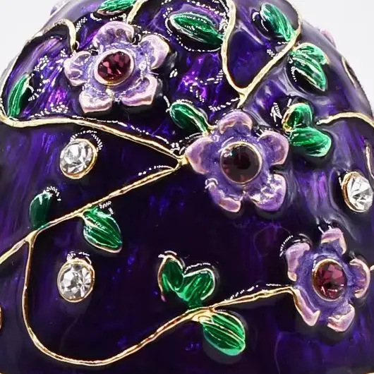 Enamel flower egg shaped jewelry box for cross-border Easter in Europe and America