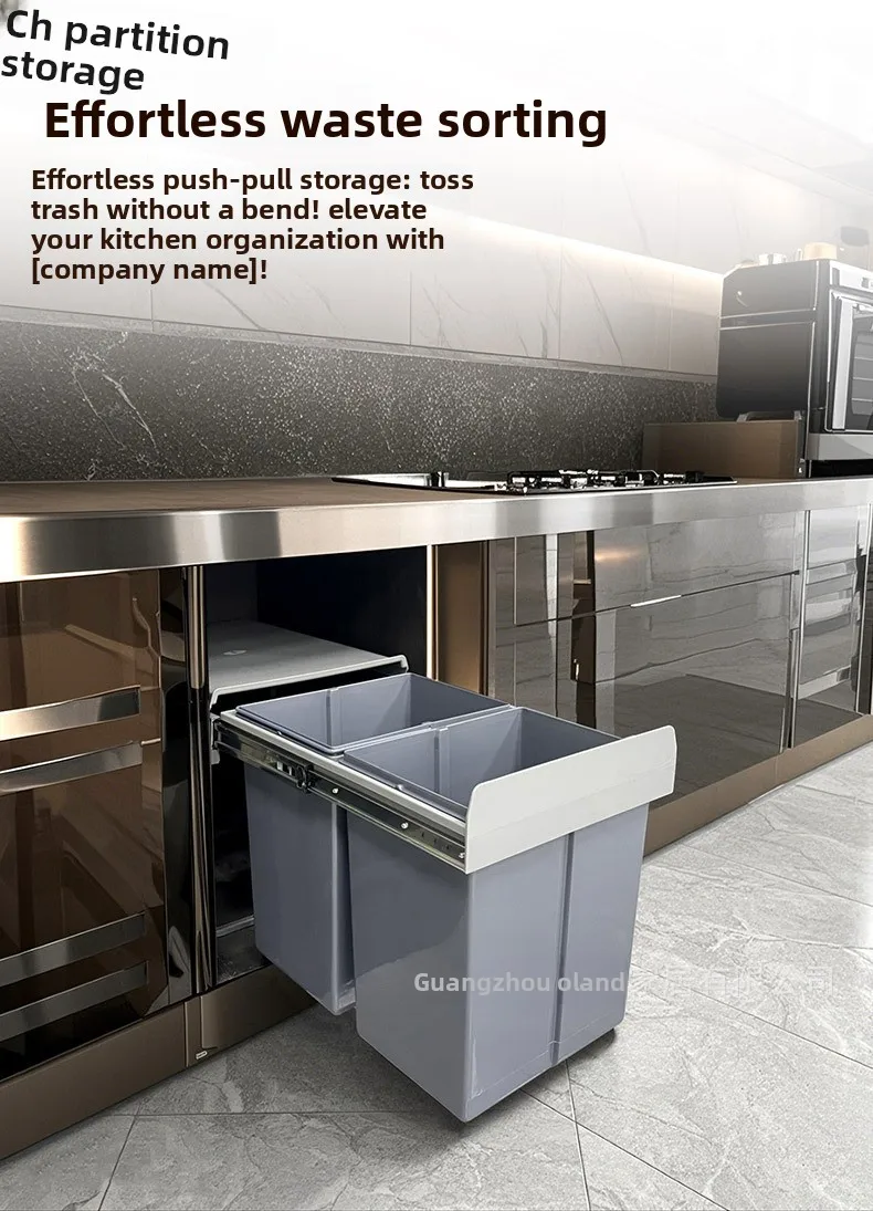 Hxl kitchen sorting trash can - pull-out, built-in, with lid