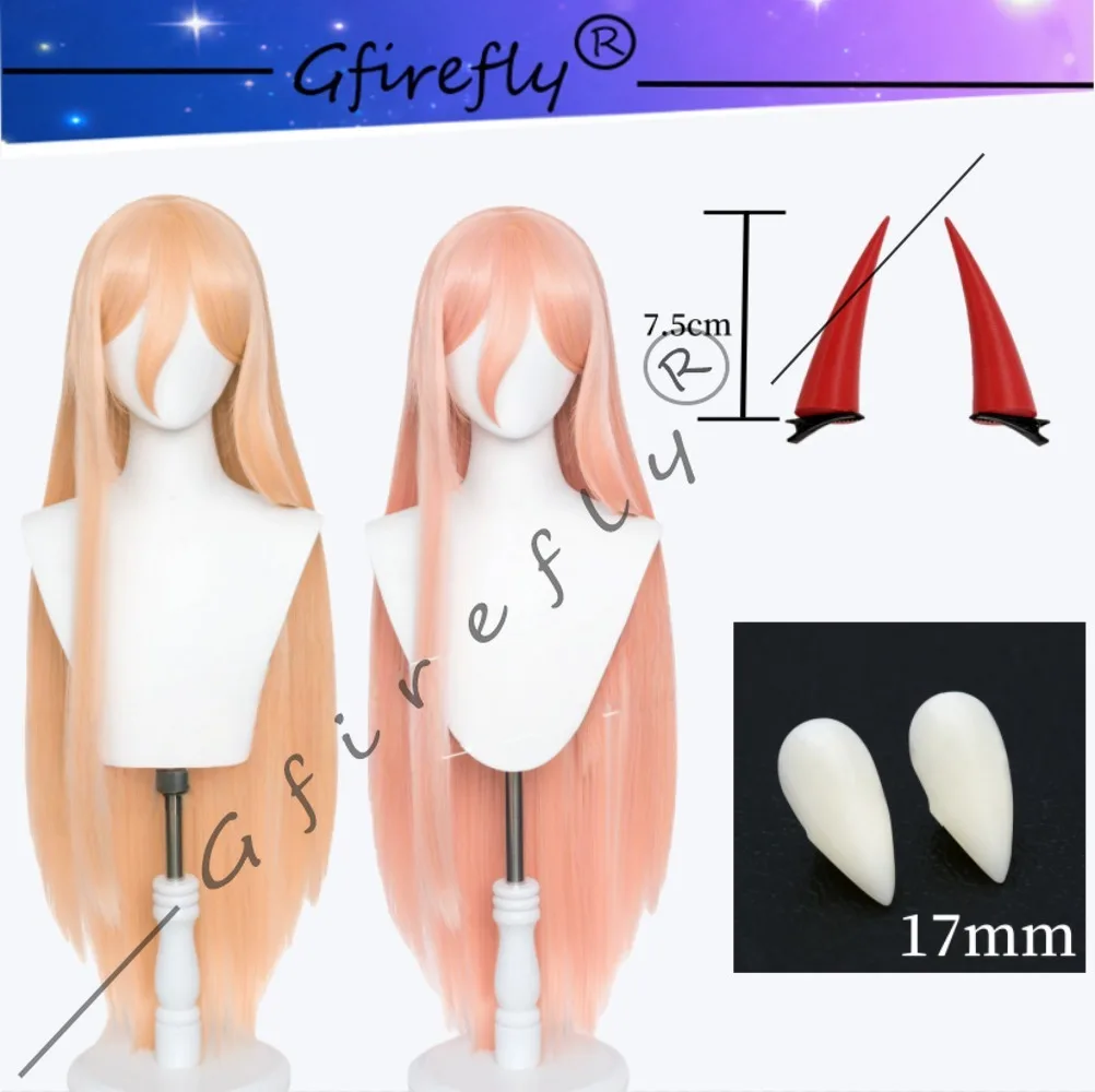 

Парик для косплея из аниме «бензопила», термостойкий мощный, длинный, 2 цвета, реквизит для макима, зубы, рога, шапочка