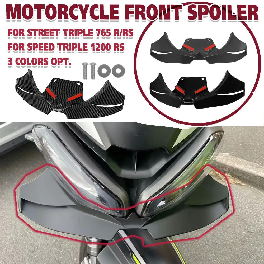 

Front Spoiler For Street Triple 765 R/RS 1200 RS Front Lower Lip Wind Wing Aerodynamics Fairing Winglets Motorcycle Accessories