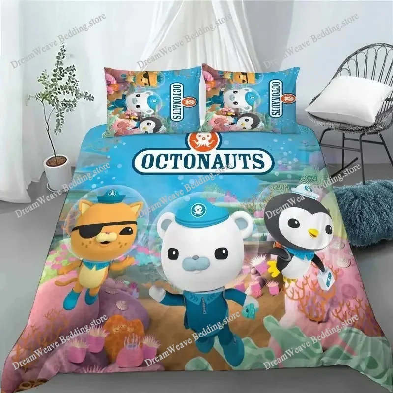 

Cartoon Anime The Octonauts Duvet Cover Pillowcase Bedding Set Boys Girls Bedroom Decoration Children Gift Single Double Size