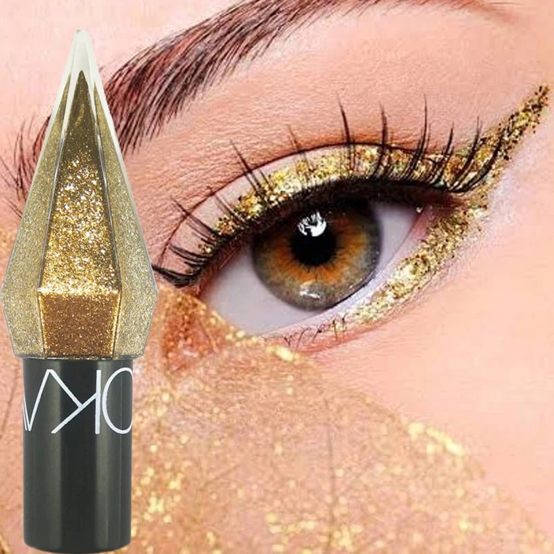 Diamond Shiny Eye Liners Eyeshadow Waterproof Silver Rose Gold Color Glitter paillettes Eyeliner Eye Shadow Makeup Beauty Cosmetics