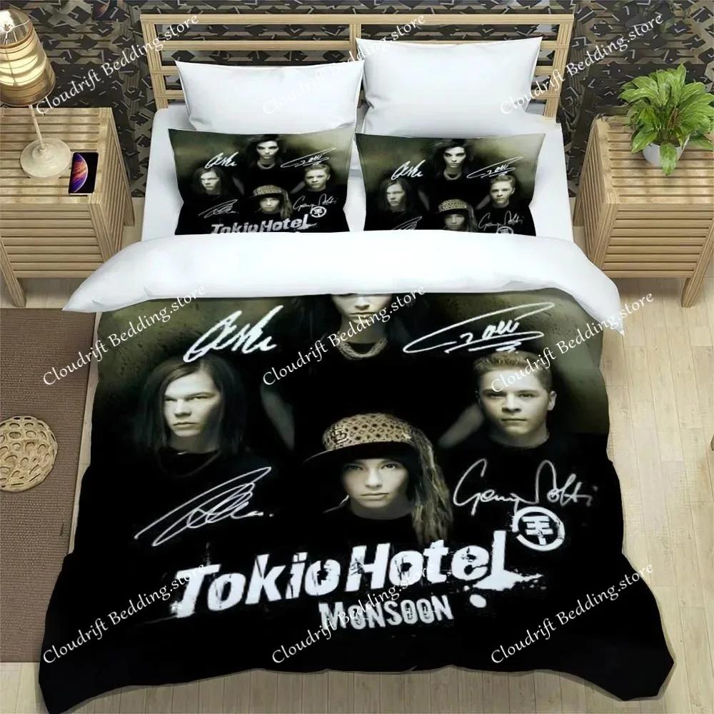 

Exquisite 3D Tokio Hotel Band Wallpaper Anime Digital Printing Bedding Set Duvet Cover Comforter Bed Youth Kids Girl Boys Gift