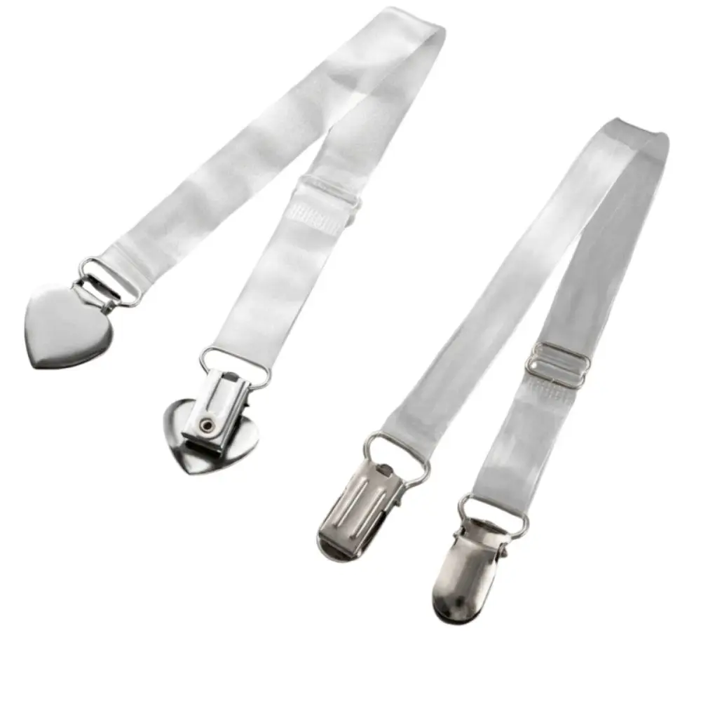 Transparent Invisible Shoulder Strap Anti-Slip Adjustable Clothes Clasp Heart Duckbill Clip Invisible Bra Clasp for Women
