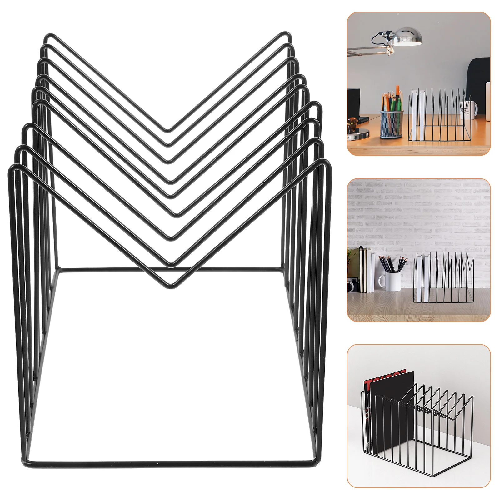 

Iron Record Holder Large Capacity For Living Room Cafe Office Use Magazine Display Storage Rack File Organizer