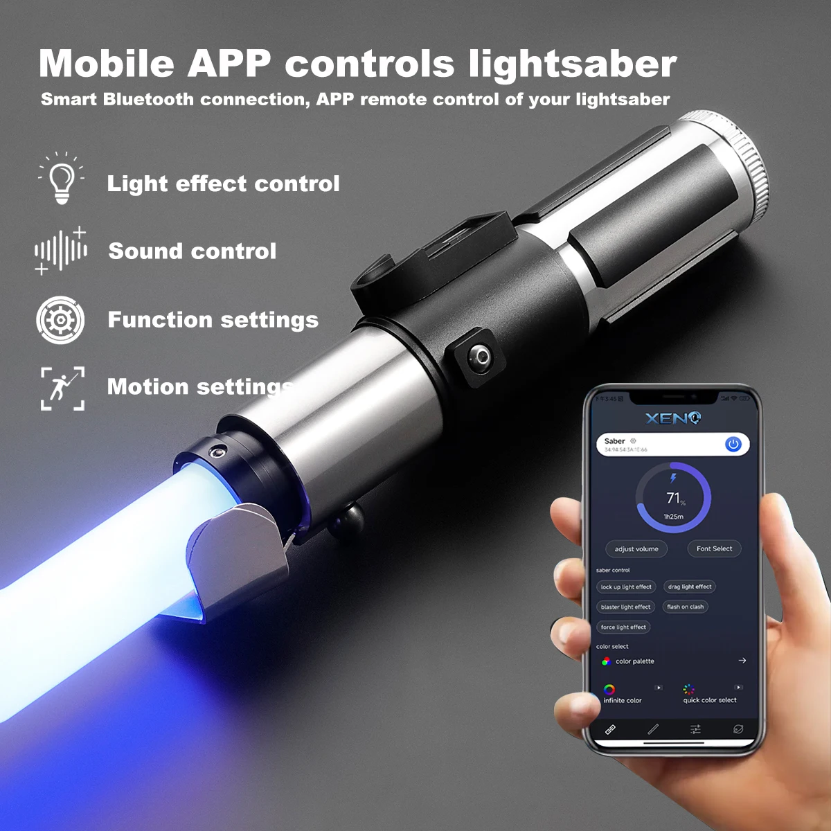 JoyaceSaber Yoda Saber Metal Handle XenoPixel Lightsaber With Soundfonts Heavy Dueling Pixel Laser Sword Cosplay Luminous Toys