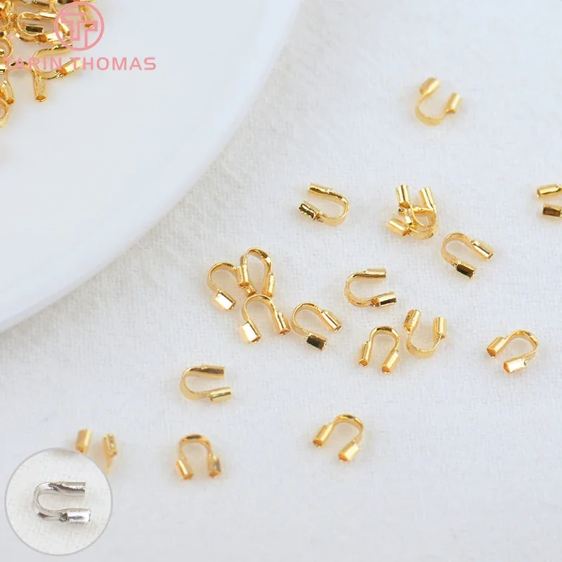 

(3343) 100PCS 4.5MM 5MM 18K Gold Color Plated Brass Thread Protector Clasps High Quality Diy Jewelry Accessories Wholesales