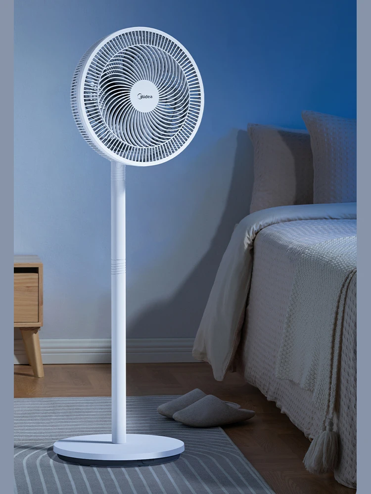 Midea 2026 New Floor Standing Desk Fan Pure Copper Motor Strong Wind Oscillating Electric Fan For Home Dormitory Use