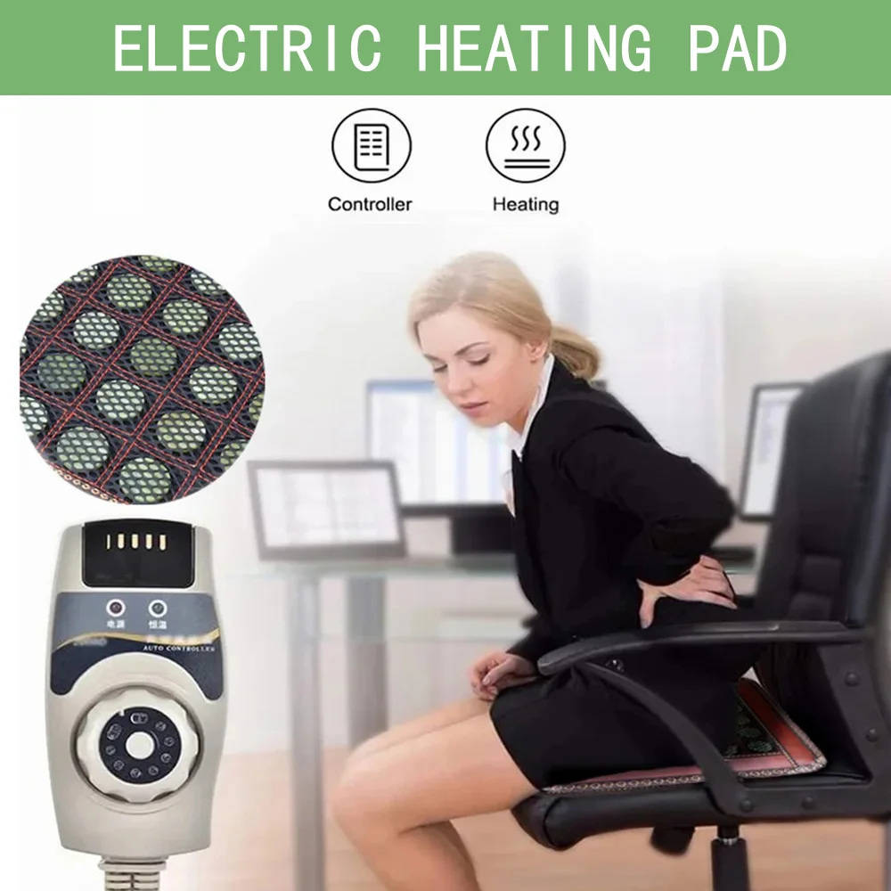 Far Infrared Heated Jade Pad,Tourmaline Massage Cushion with Hot Compress for Health Care,Relieve Physical Fatigue,Pain