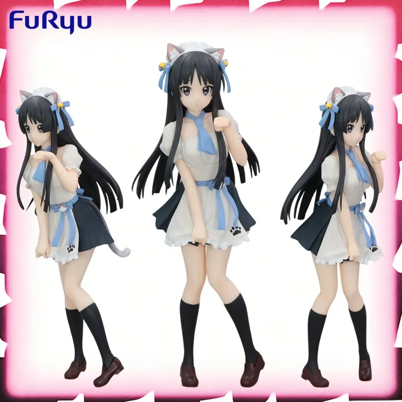 

Genuine in Stock FuRyu Trio-Try-iT K-ON! Akiyama Mio 22cm PVC Cat Ear Maid Prize Figure Anime Collectible Model Ornament Gift